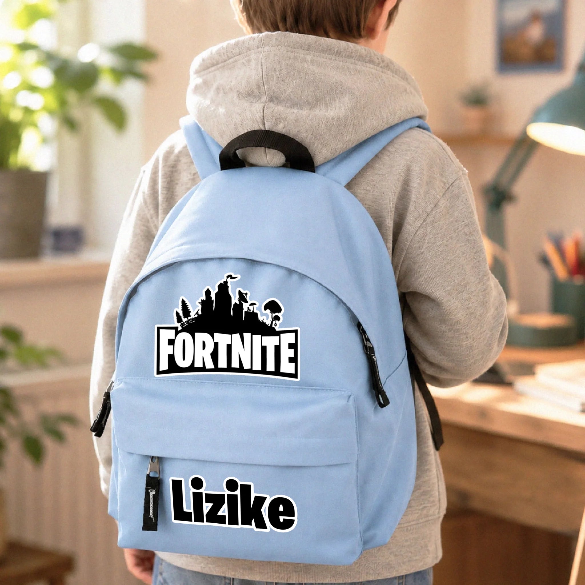 Egyedi neves Fortnite mintás gyerek hátizsák