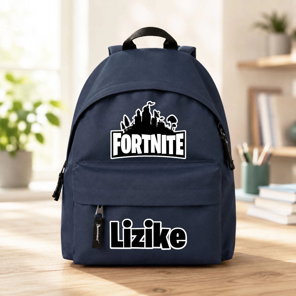 Egyedi neves Fortnite mintás gyerek hátizsák