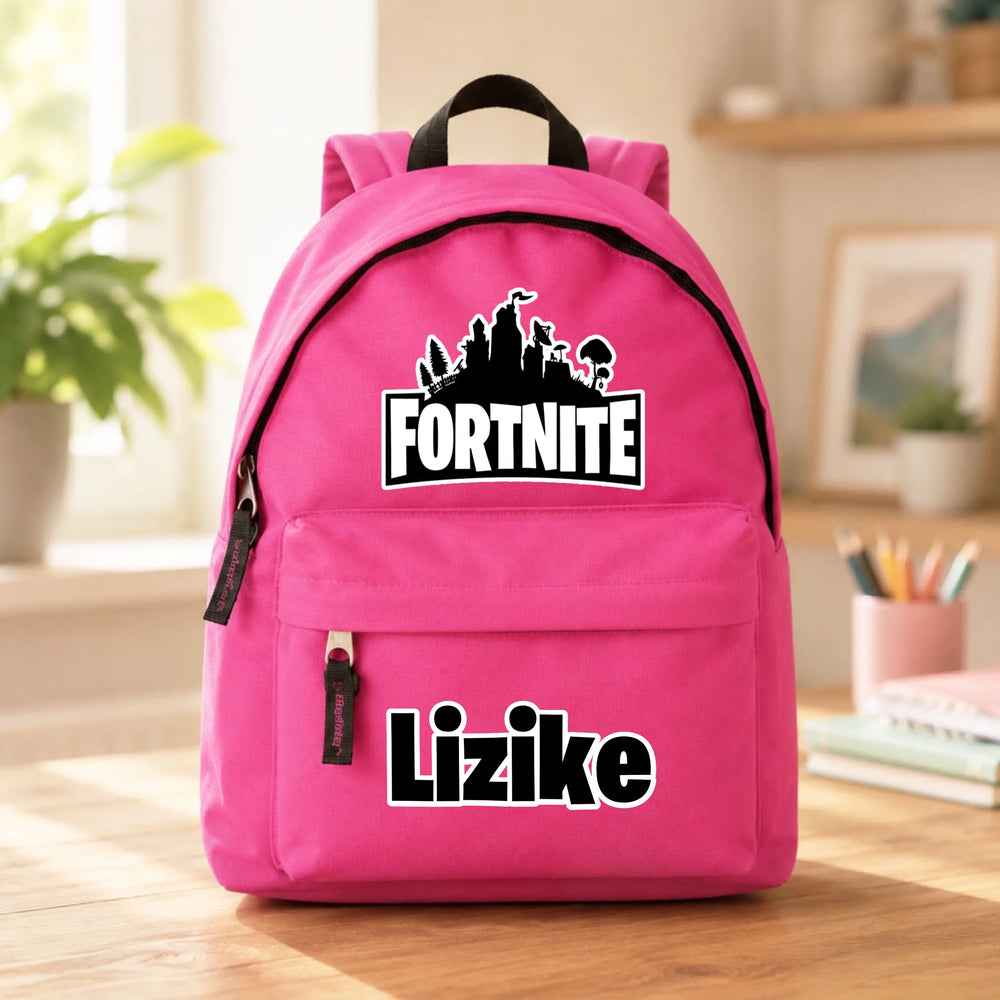 Egyedi neves Fortnite mintás gyerek hátizsák