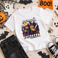 Halloweeni gyerek póló Minecraft mintával egyedi névvel