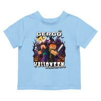 Halloweeni gyerek póló Minecraft mintával egyedi névvel