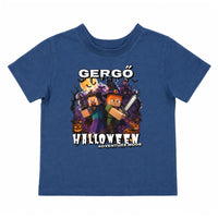 Halloweeni gyerek póló Minecraft mintával egyedi névvel