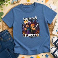 Halloweeni gyerek póló Minecraft mintával egyedi névvel