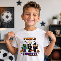 Halloween Mode Minecraft mintás halloweeni gyerek póló egyedi névvel