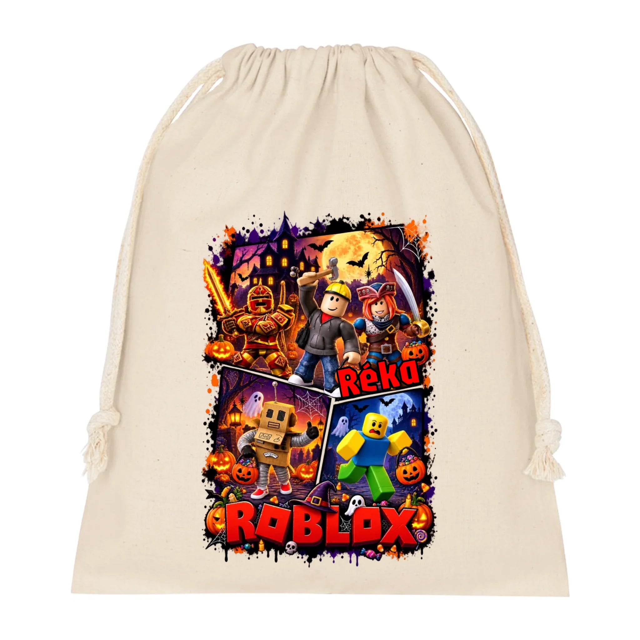 Roblox mintás halloweeni zsák gyerekeknek - saját névvel