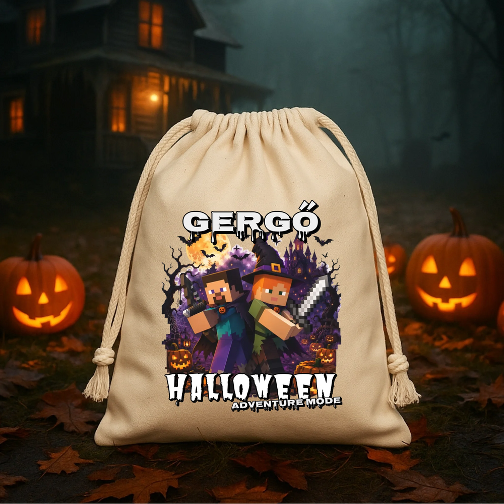 Vidám halloween figurák - egyedi neves halloweeni zsák gyerekeknek