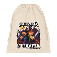 Halloweeni zsák - Minecraft mintával egyedi névvel
