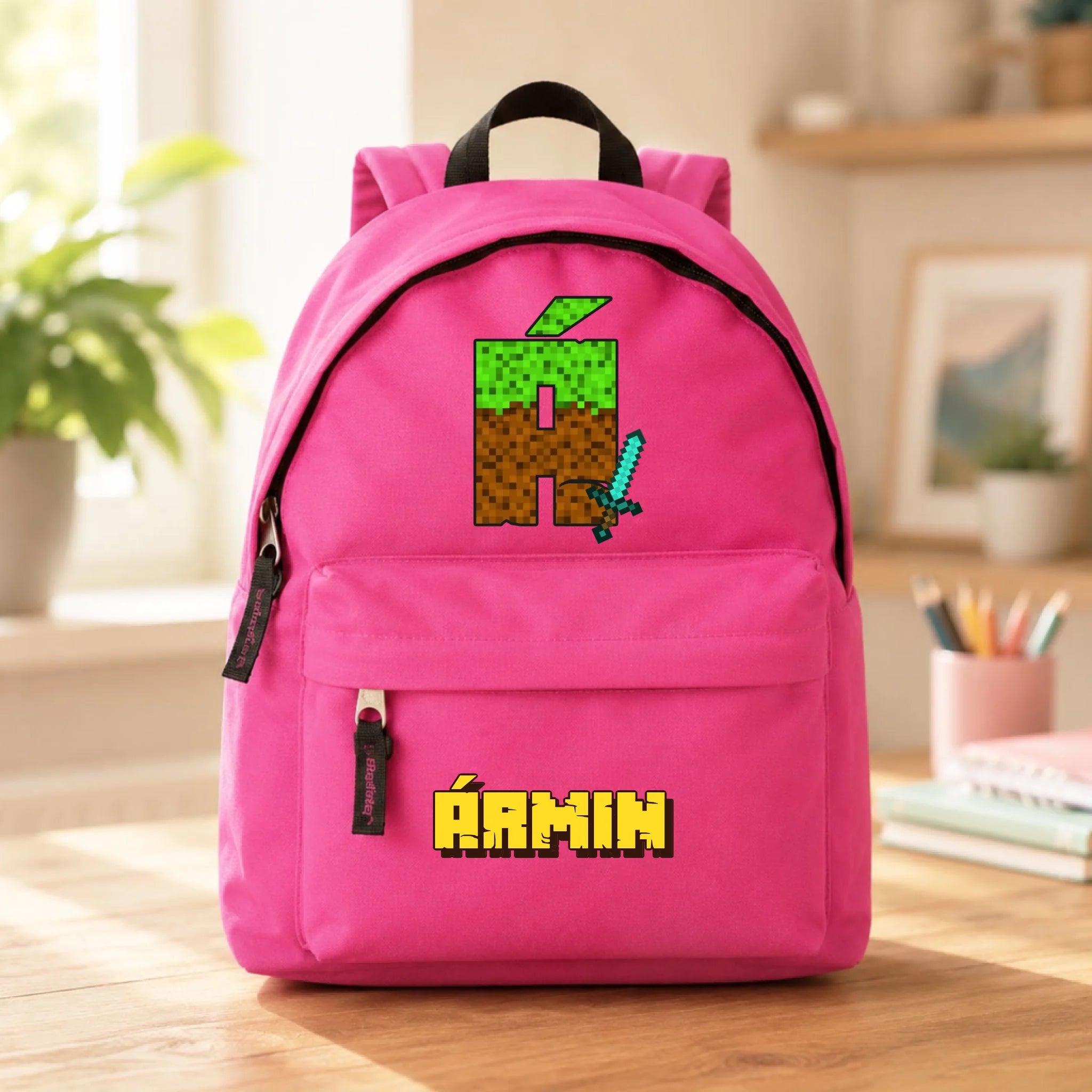 Egyedi neves Minecraft gyerek hátizsák