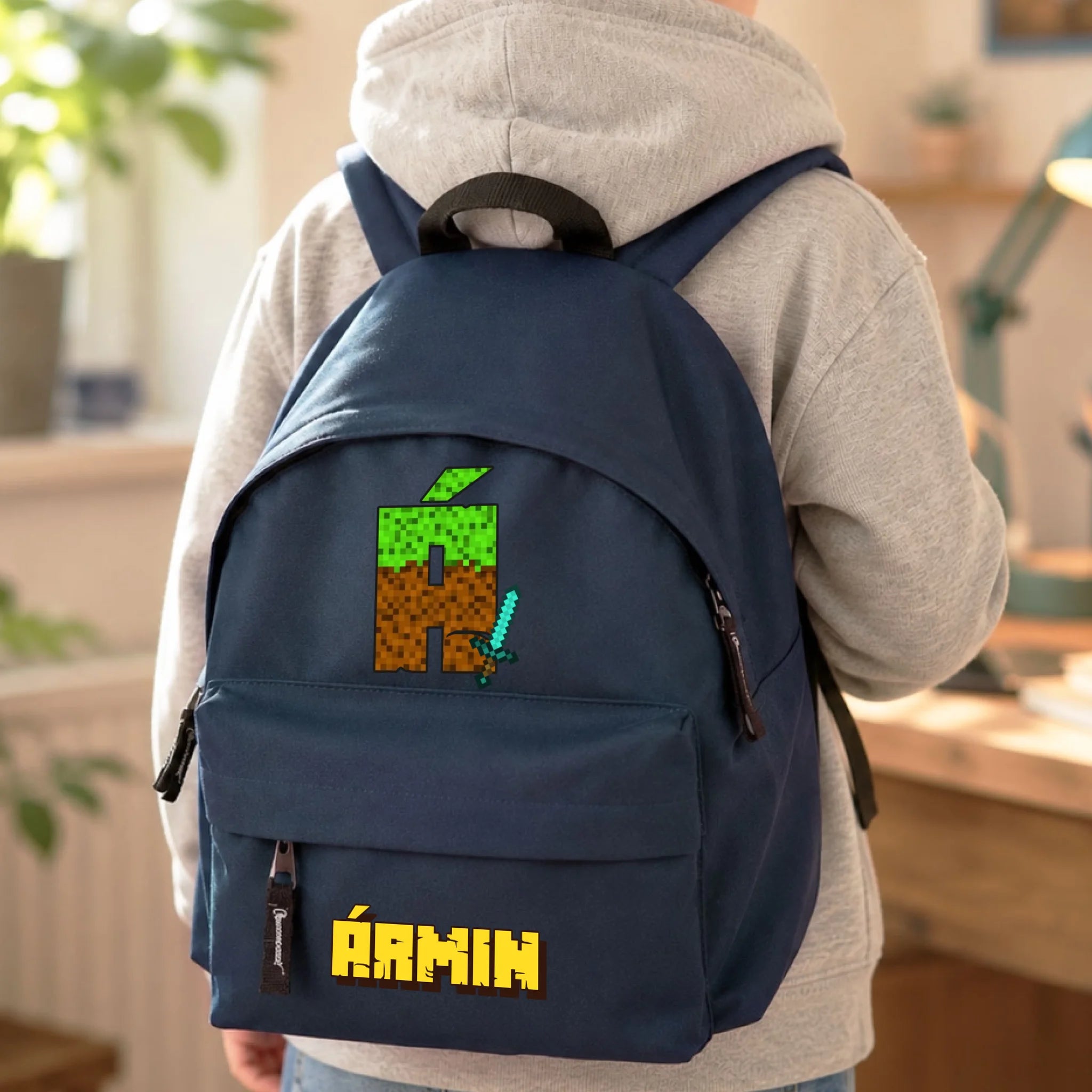 Egyedi neves Minecraft gyerek hátizsák
