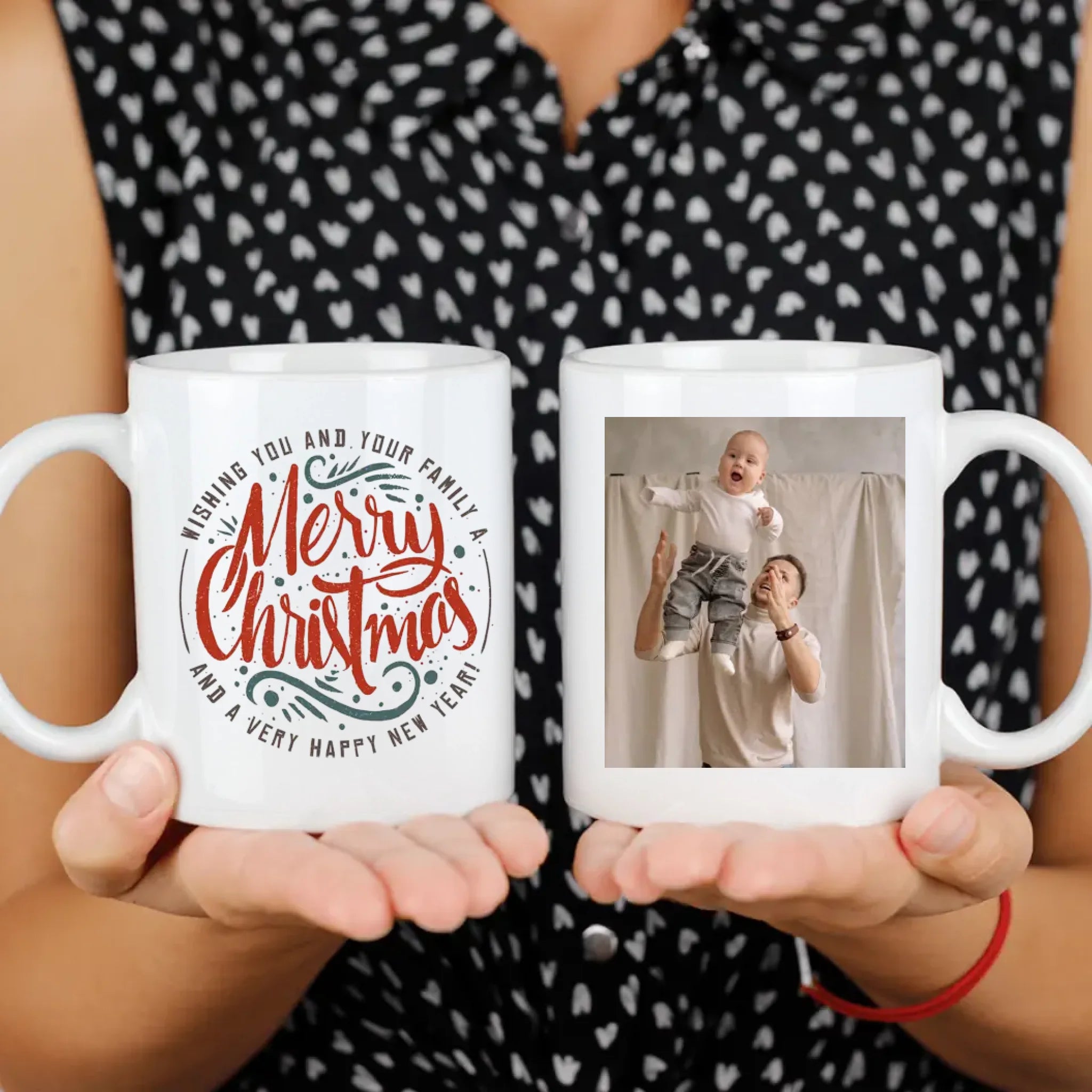 Egyedi képes Merry Christmas bögre