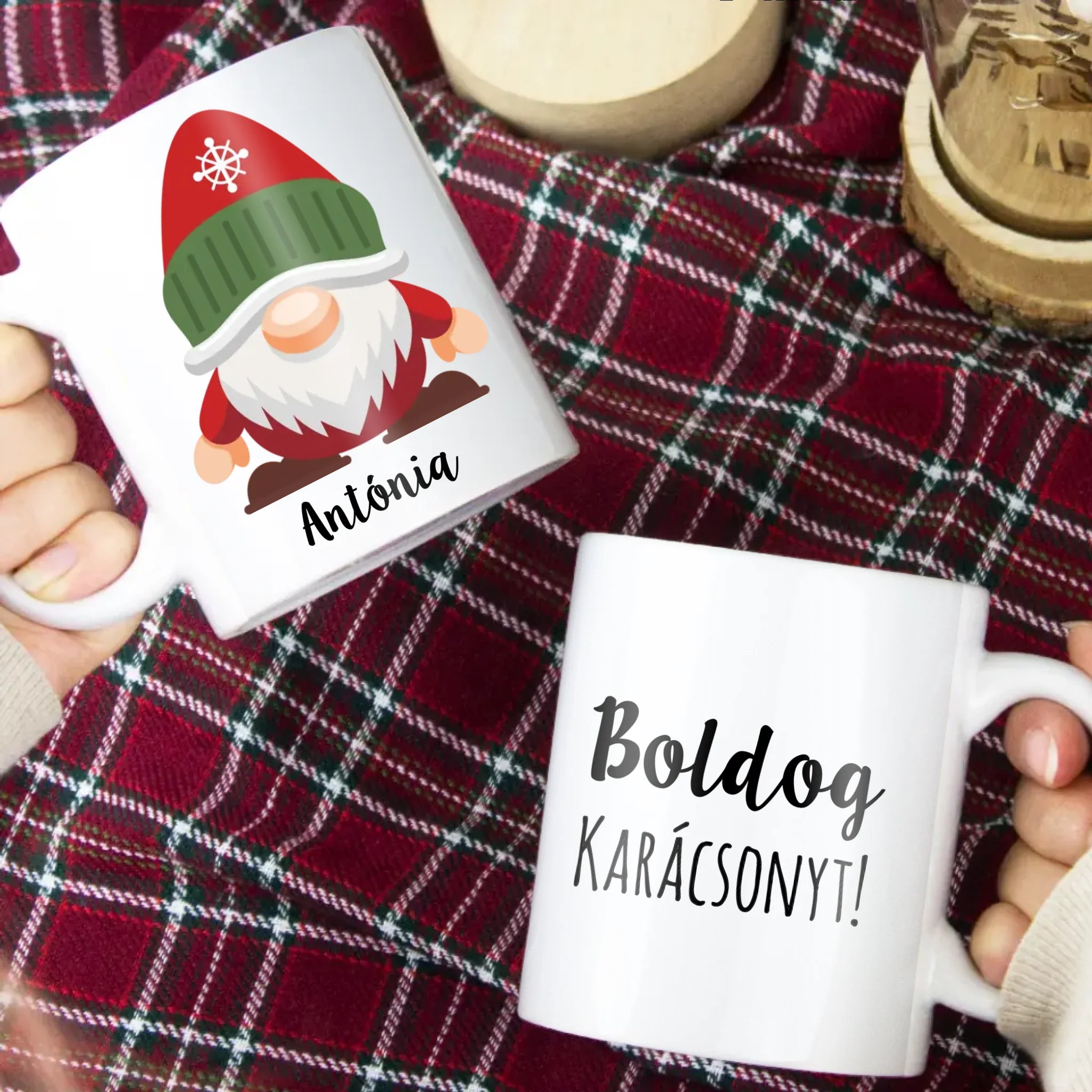 Ünnepi bögre választható manókkal