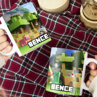 Élőben szerkeszthető Minecraft bögre egyedi névvel