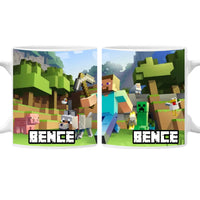 Élőben szerkeszthető Minecraft bögre egyedi névvel