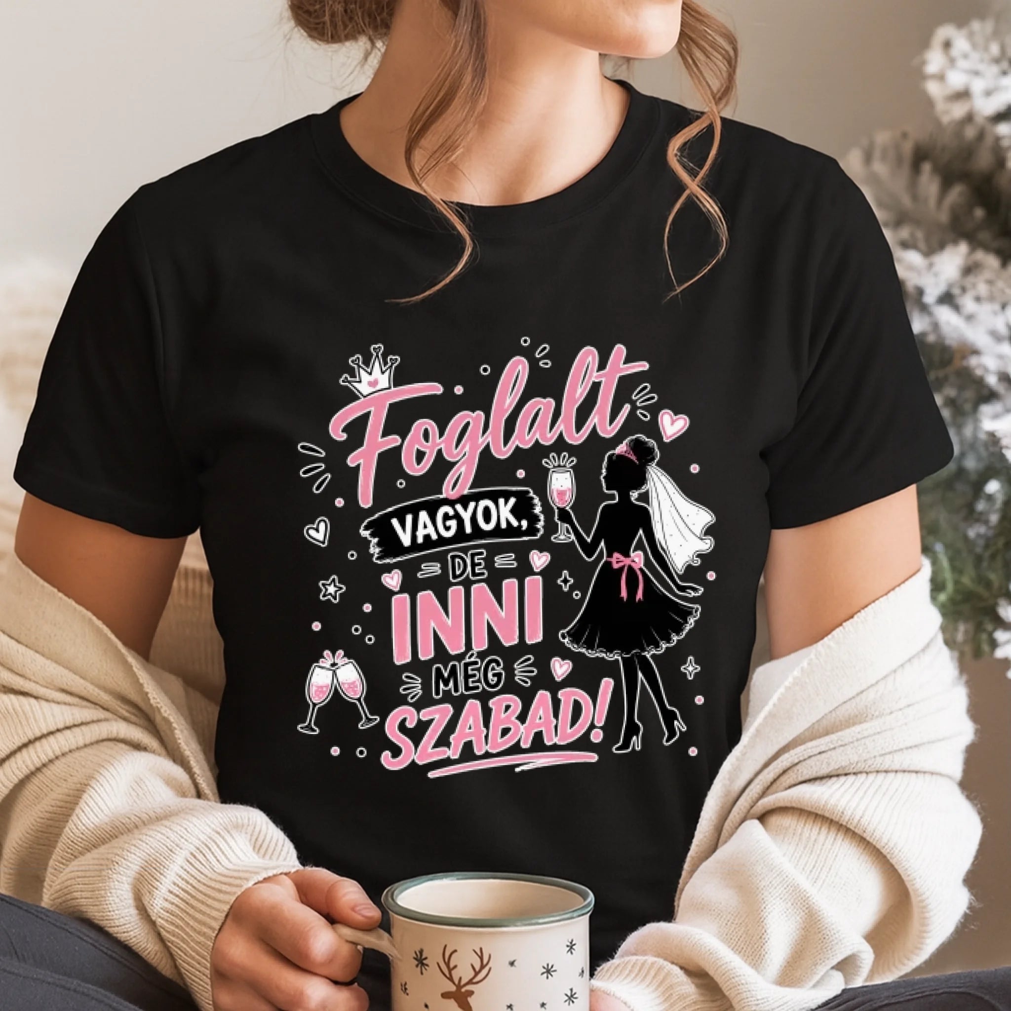 Foglalt vagyok, de inni még szabad - lánybúcsús női póló