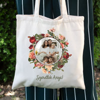 Legjobb anya vászontáska egyedi fényképpel és felirattal 1