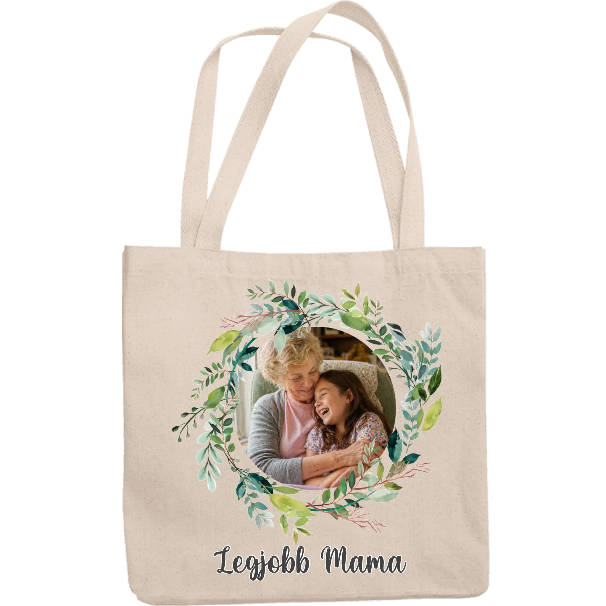 Legjobb mama vászontáska egyedi fényképpel és felirattal 1