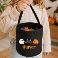 Névre szóló cukorkagyűjtő zsák gyerekeknek halloweeni figurákkal
