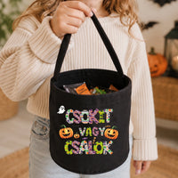 Halloweeni cukorkagyűjtő zsák - Csokit vagy csalok választható felirattal