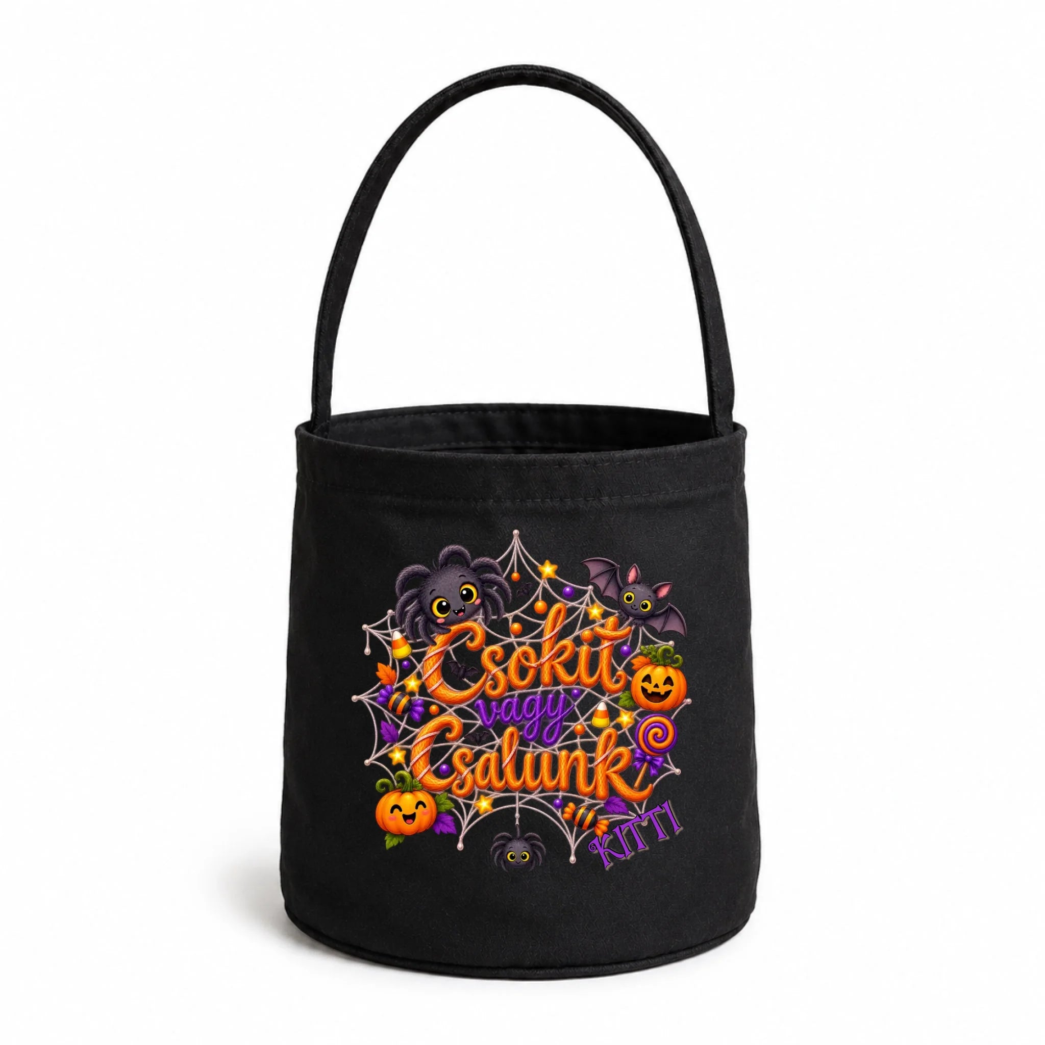 Csokit vagy csalunk - halloweeni cukorkagyűtjő zsák gyerekeknek