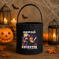 Halloweeni cukorkagyűjtő zsák - Minecraft mintával egyedi névvel