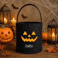 Halloweeni cukorkagyűjtő zsák választható mintával és egyedi névvel