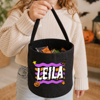 Egyedi névre szóló halloweeni cukorkagyűjtő zsák gyerekeknek