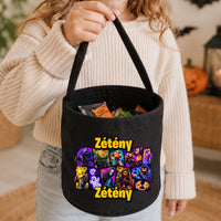 Fortnite figurás halloweeni cukorkagyűjtő zsák gyerekeknek saját névvel