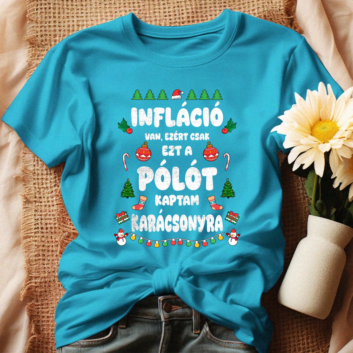 Inflációs karácsonyi női póló vicces felirattal