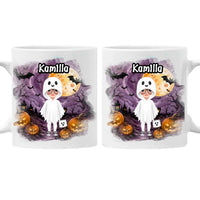 Ajándék halloweeni bögre gyerekeknek személyre szabható karakterrel