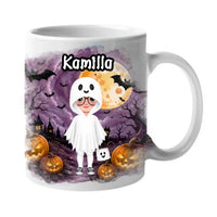 Ajándék halloweeni bögre gyerekeknek személyre szabható karakterrel