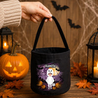 Ajándék halloweeni cukorkagyűjtő zsák gyerekeknek személyre szabható karakterrel