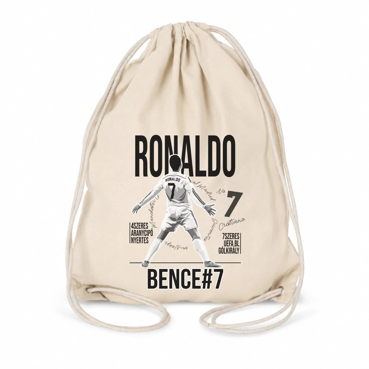 Személyre szabható ajándék focis tornazsák - Cristiano Ronaldo