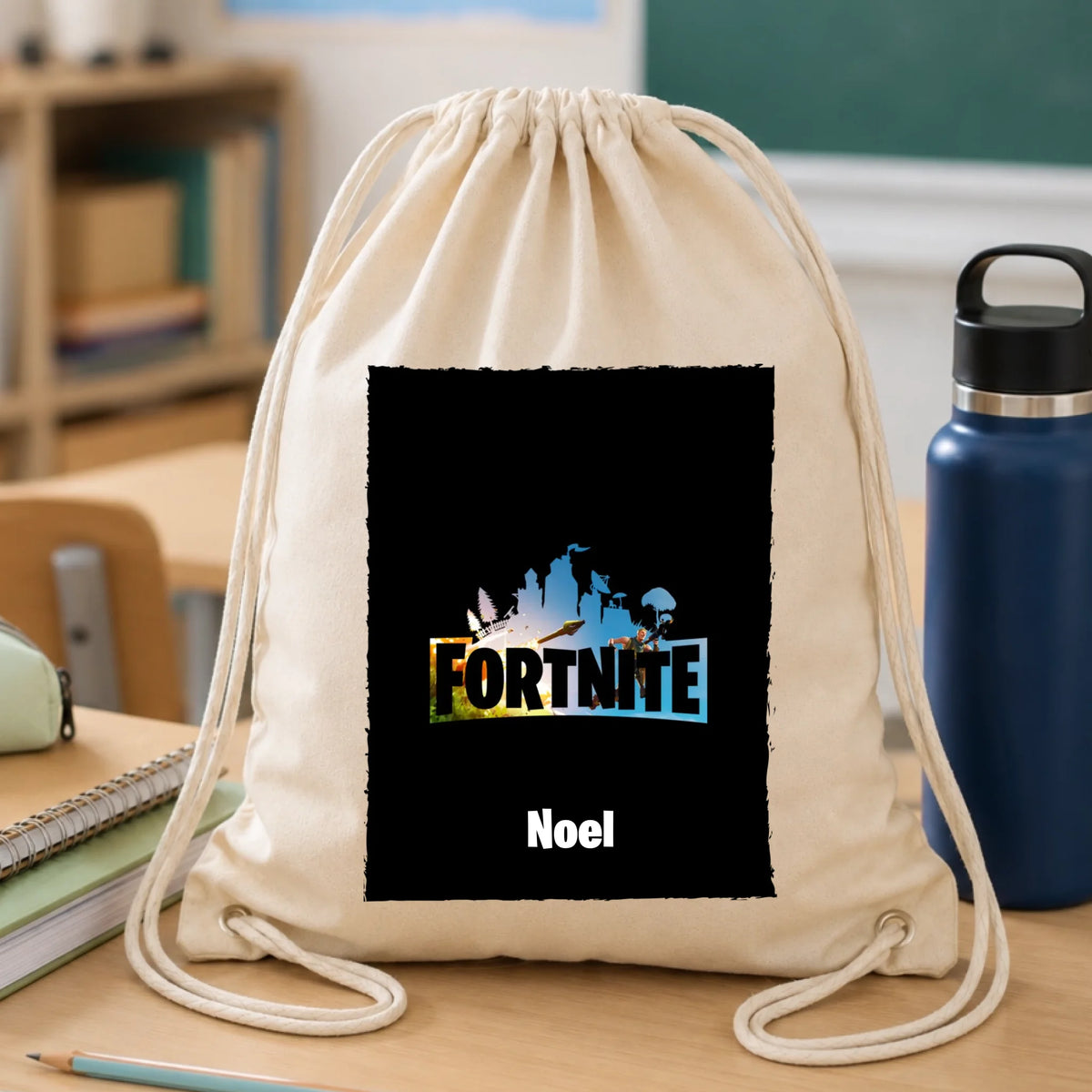 Szerkeszthető egyedi neves Fortnite tornazsák