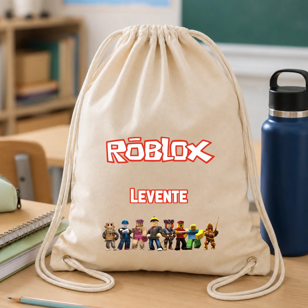 Szerkeszthető egyedi neves Roblox tornazsák