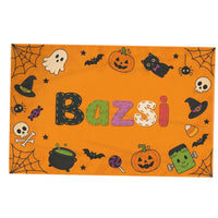 Halloweeni mintás pléd saját névvel - ajándék gyerekeknek
