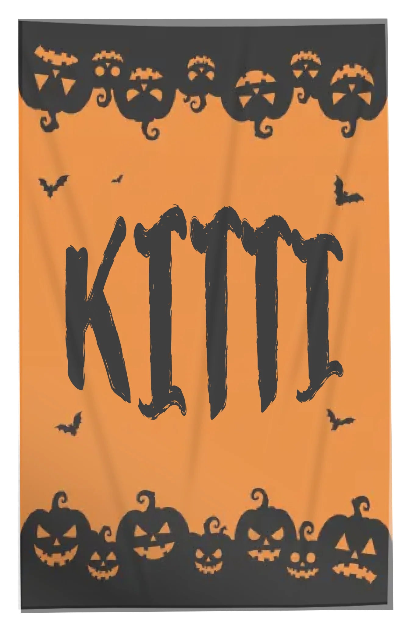 Halloweeni pléd saját névvel - tök mintával