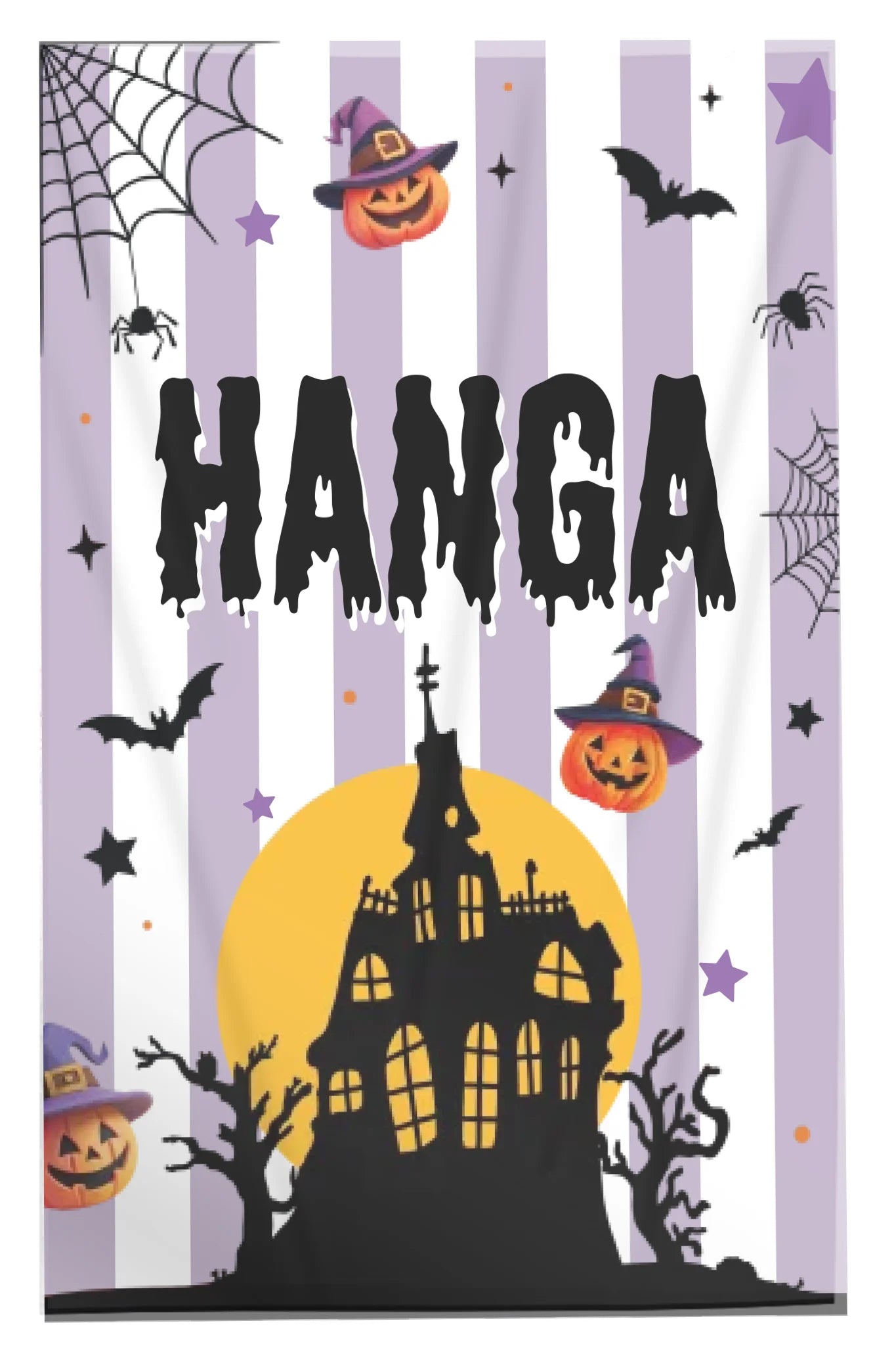 Egyedi névre szóló Halloween pléd szellemkastéllyal - gyerekeknek