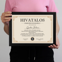 Hivatalos Pihenési Engedély - személyre szabható ajándék falikép nyugdíjasoknak 