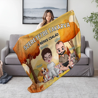 Személyre szabható őszi pléd - egyedi ajándék pároknak