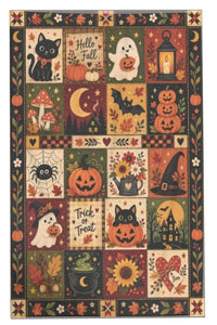 Halloween pléd - őszi, patchwork hatású mintával
