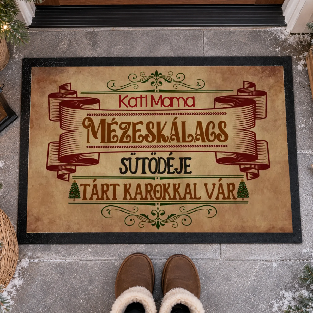 Egyedi lábtörlő - kültéri karácsonyi dekoráció