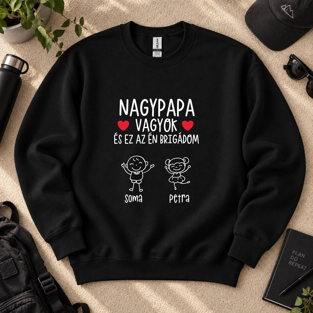 Nagypapa vagyok ez az én brigádom egyedi férfi pulcsi akár 6 unokával