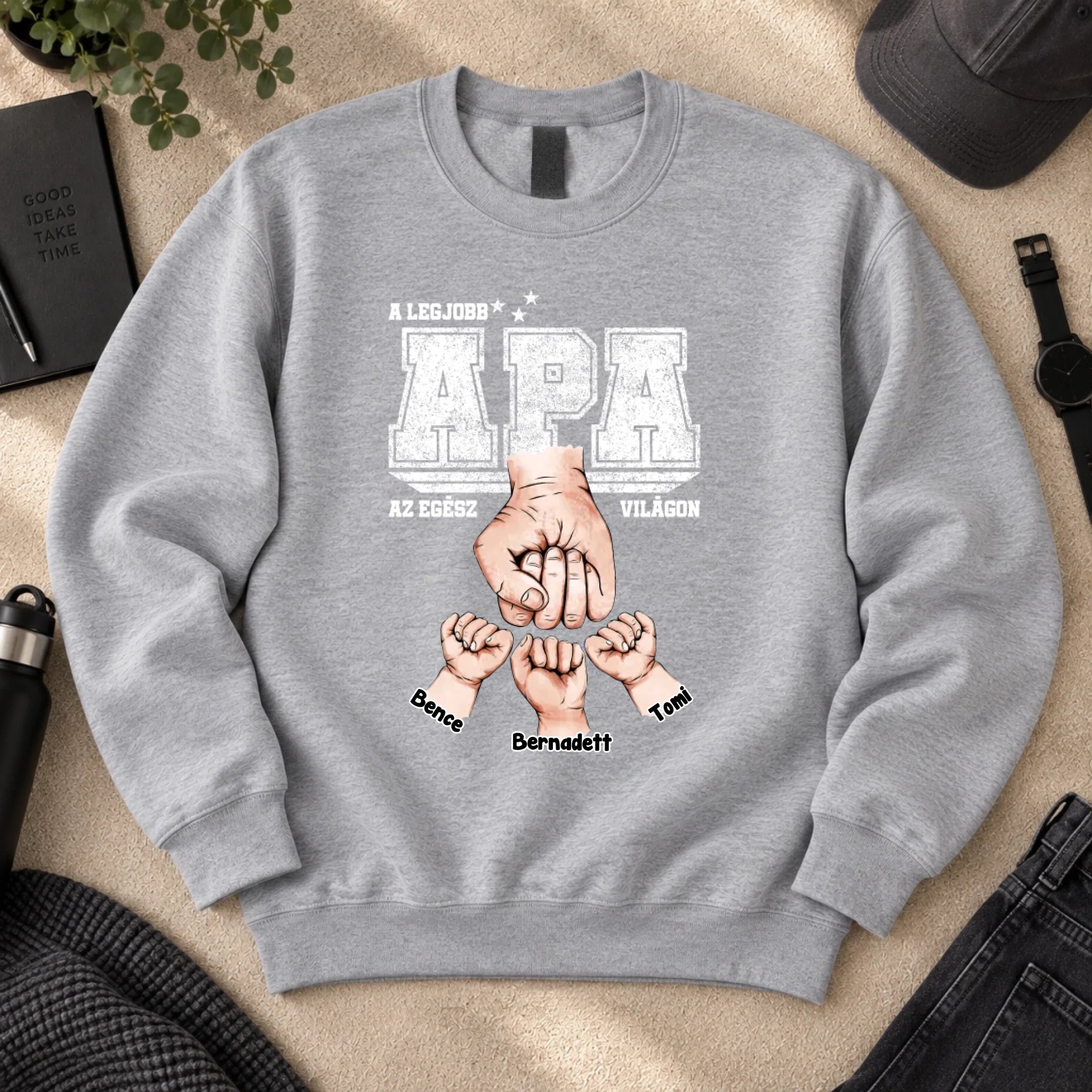 A legjobb apa egyedi férfi pulcsi akár 6 gyerekkel