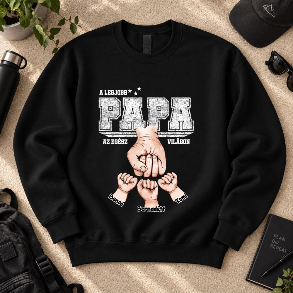 A legjobb papa egyedi férfi pulcsi akár 6 unokával