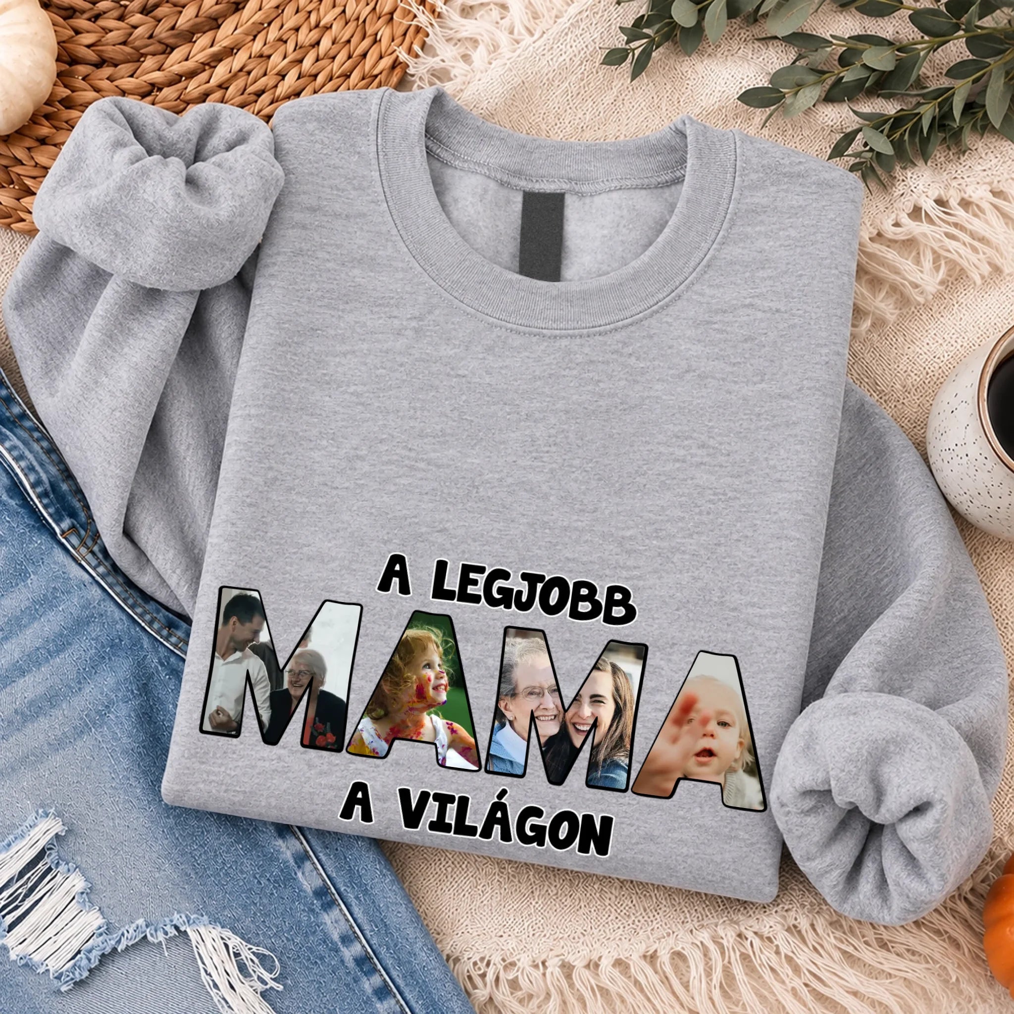 Ajándék Mamáknak - Egyedi fényképes pulóver a legjobb mama felirattal