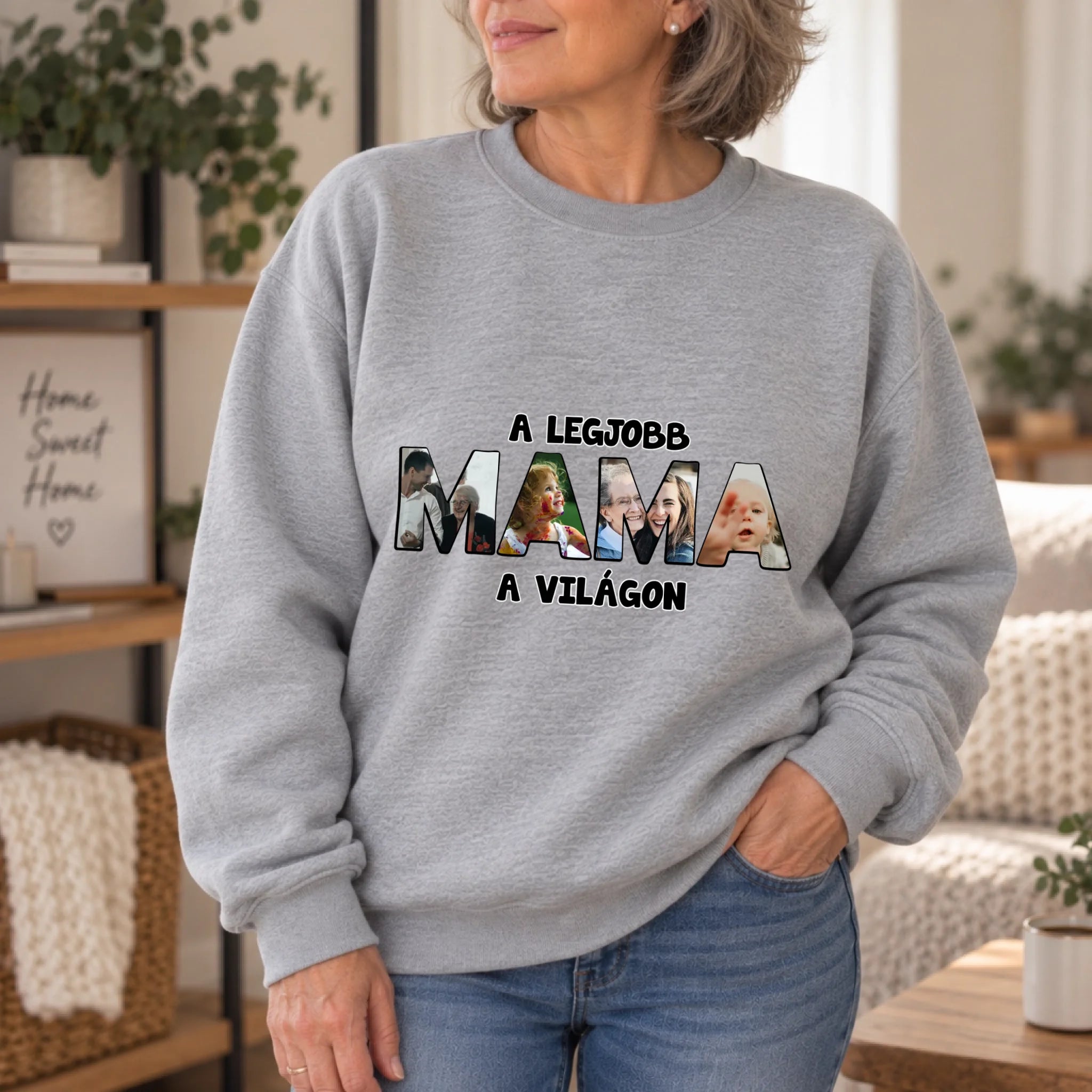 Ajándék Mamáknak - Egyedi fényképes pulóver a legjobb mama felirattal