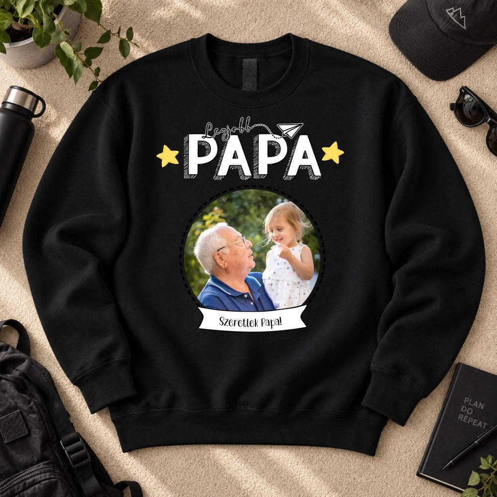 Ajándék Papáknak - Legjobb Papa fényképes pulóver