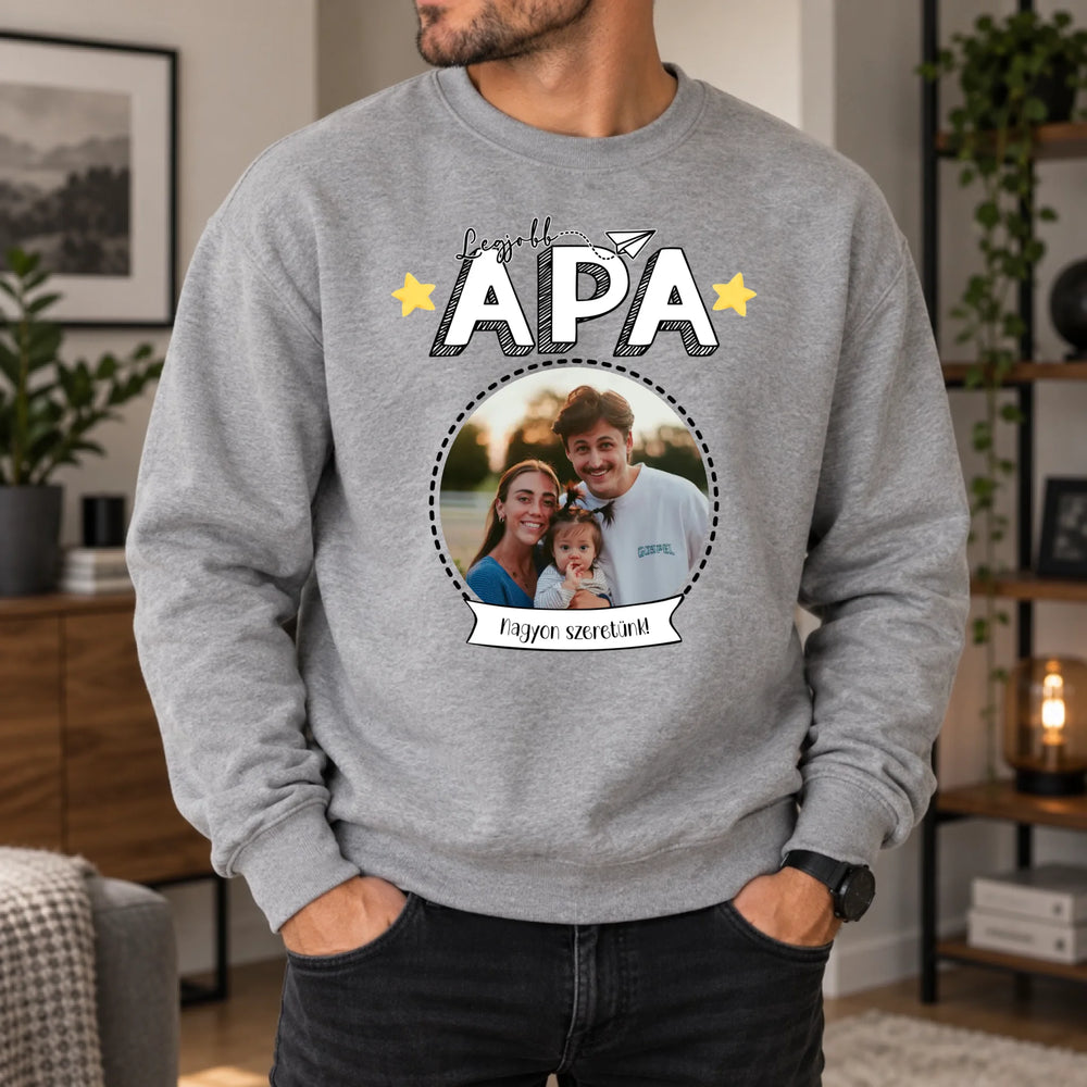Ajándék Apáknak - Legjobb Apa fényképes pulóver