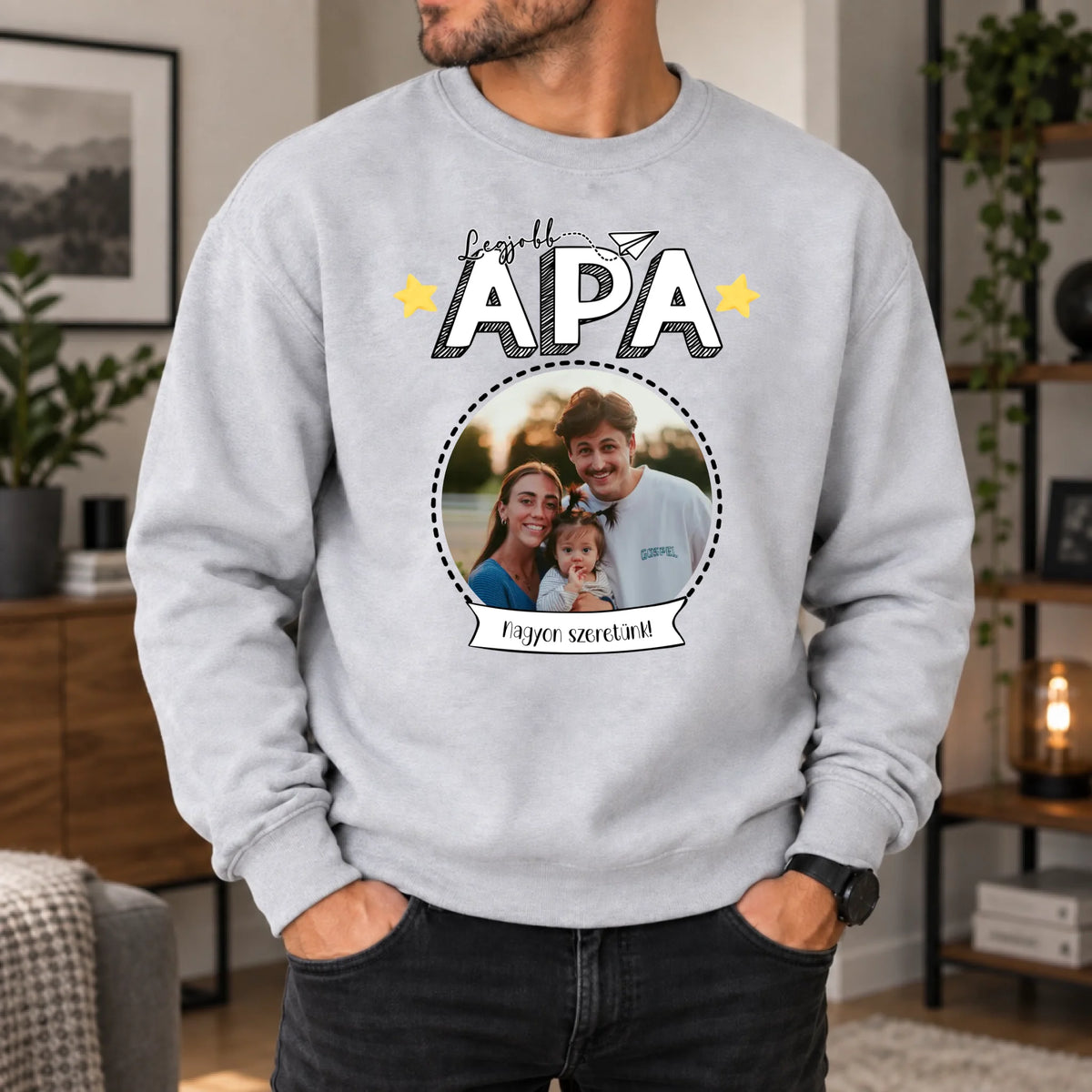 Ajándék Apáknak - Legjobb Apa fényképes pulóver