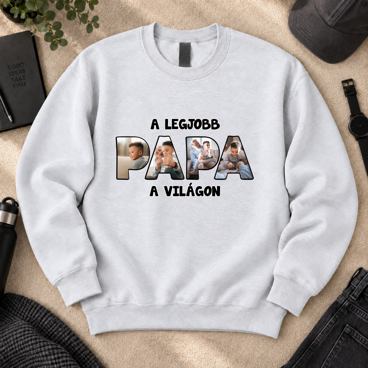 Ajándék Apáknak - Egyedi fényképes pulóver a legjobb apa felirattal